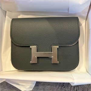 Hermès Constance Slim Wallet Grey